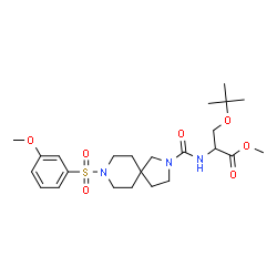 ChemSpider 2D Image | Methyl N-({8-[(3-methoxyphenyl)sulfonyl]-2,8-diazaspiro[4.5]dec-2-yl}carbonyl)-O-(2-methyl-2-propanyl)serinate | C24H37N3O7S