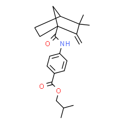 ChemSpider 2D Image | Isobutyl 4-{[(3,3-dimethyl-2-methylenebicyclo[2.2.1]hept-1-yl)carbonyl]amino}benzoate | C22H29NO3