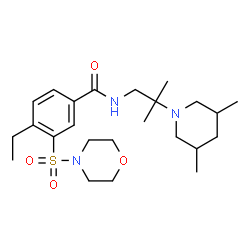 ChemSpider 2D Image | N-[2-(3,5-Dimethyl-1-piperidinyl)-2-methylpropyl]-4-ethyl-3-(4-morpholinylsulfonyl)benzamide | C24H39N3O4S