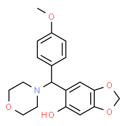 ChemSpider 2D Image | 6-[(4-Methoxyphenyl)(4-morpholinyl)methyl]-1,3-benzodioxol-5-ol | C19H21NO5
