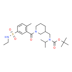 ChemSpider 2D Image | 2-Methyl-2-propanyl ({1-[5-(ethylsulfamoyl)-2-methylbenzoyl]-3-piperidinyl}methyl)isopropylcarbamate | C24H39N3O5S