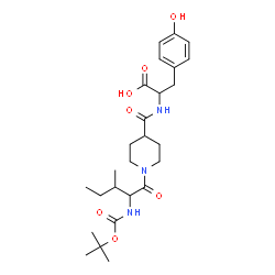 ChemSpider 2D Image | N-{[1-(N-{[(2-Methyl-2-propanyl)oxy]carbonyl}isoleucyl)-4-piperidinyl]carbonyl}tyrosine | C26H39N3O7