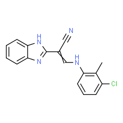 ChemSpider 2D Image | 2-(1H-Benzimidazol-2-yl)-3-[(3-chloro-2-methylphenyl)amino]acrylonitrile | C17H13ClN4