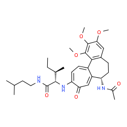 ChemSpider 2D Image | N~2~-[(7S)-7-Acetamido-1,2,3-trimethoxy-9-oxo-5,6,7,9-tetrahydrobenzo[a]heptalen-10-yl]-N-(3-methylbutyl)-L-alloisoleucinamide | C32H45N3O6