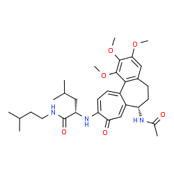 ChemSpider 2D Image | N~2~-[(7S)-7-Acetamido-1,2,3-trimethoxy-9-oxo-5,6,7,9-tetrahydrobenzo[a]heptalen-10-yl]-N-(3-methylbutyl)-L-leucinamide | C32H45N3O6