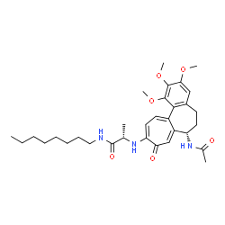 ChemSpider 2D Image | N~2~-[(7S)-7-Acetamido-1,2,3-trimethoxy-9-oxo-5,6,7,9-tetrahydrobenzo[a]heptalen-10-yl]-N-octyl-L-alaninamide | C32H45N3O6