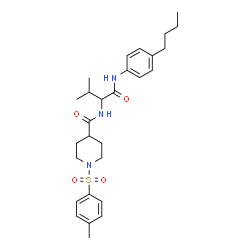 ChemSpider 2D Image | N-{1-[(4-Butylphenyl)amino]-3-methyl-1-oxo-2-butanyl}-1-[(4-methylphenyl)sulfonyl]-4-piperidinecarboxamide | C28H39N3O4S