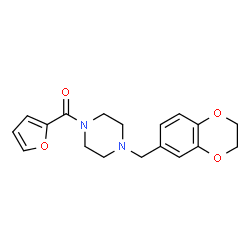 ChemSpider 2D Image | [4-(2,3-Dihydro-1,4-benzodioxin-6-ylmethyl)-1-piperazinyl](2-furyl)methanone | C18H20N2O4