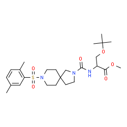 ChemSpider 2D Image | Methyl N-({8-[(2,5-dimethylphenyl)sulfonyl]-2,8-diazaspiro[4.5]dec-2-yl}carbonyl)-O-(2-methyl-2-propanyl)serinate | C25H39N3O6S