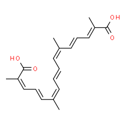 ChemSpider 2D Image | (2Z,4E,6Z,8E,10Z,12E,14E)-2,6,11,15-Tetramethyl-2,4,6,8,10,12,14-hexadecaheptaenedioic acid | C20H24O4