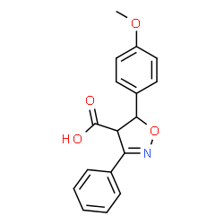 ChemSpider 2D Image | 5-(4-Methoxyphenyl)-3-phenyl-4,5-dihydro-1,2-oxazole-4-carboxylic acid | C17H15NO4