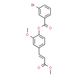 ChemSpider 2D Image | 2-Methoxy-4-[(1E)-3-methoxy-3-oxo-1-propen-1-yl]phenyl 3-bromobenzoate | C18H15BrO5