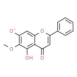 ChemSpider 2D Image | 5-Hydroxy-6-methoxy-4-oxo-2-phenyl-4H-chromen-7-olate | C16H11O5