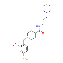 ChemSpider 2D Image | 1-(2,4-Dimethoxybenzyl)-N-[3-(4-morpholinyl)propyl]-4-piperidinecarboxamide | C22H35N3O4