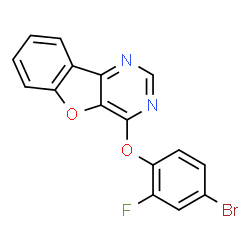 ChemSpider 2D Image | 4-(4-Bromo-2-fluorophenoxy)[1]benzofuro[3,2-d]pyrimidine | C16H8BrFN2O2