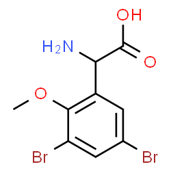 ChemSpider 2D Image | Amino(3,5-dibromo-2-methoxyphenyl)acetic acid | C9H9Br2NO3