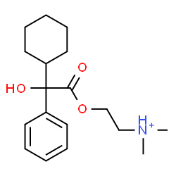 ChemSpider 2D Image | 2-[2-Cyclohexyl(hydroxy)phenylacetoxy]-N,N-dimethylethanaminium | C18H28NO3