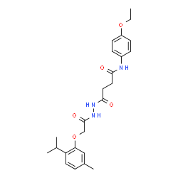 ChemSpider 2D Image | N-(4-ethoxyphenyl)-4-[2-(2-isopropyl-5-methylphenoxy)acetohydrazido]-4-oxobutanamide | C24H31N3O5