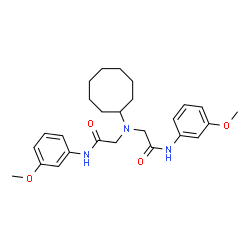 ChemSpider 2D Image | 2,2'-(Cyclooctylimino)bis[N-(3-methoxyphenyl)acetamide] | C26H35N3O4