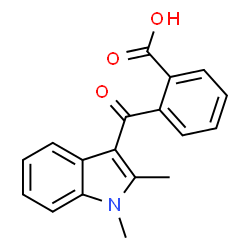 ChemSpider 2D Image | 2-[(1,2-Dimethyl-1H-indol-3-yl)carbonyl]benzoic acid | C18H15NO3