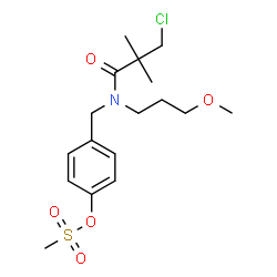 ChemSpider 2D Image | 4-{[(3-Chloro-2,2-dimethylpropanoyl)(3-methoxypropyl)amino]methyl}phenyl methanesulfonate | C17H26ClNO5S