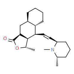 ChemSpider 2D Image | (3S,3aR,4R,4aS,8aR,9aS)-4-{2-[(2R,6S)-1,6-Dimethyl-2-piperidinyl]vinyl}-3-methyldecahydronaphtho[2,3-c]furan-1(3H)-one | C22H35NO2
