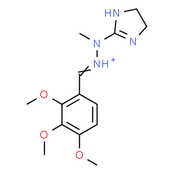 ChemSpider 2D Image | 2-(4,5-Dihydro-1H-imidazol-2-yl)-2-methyl-1-(2,3,4-trimethoxybenzylidene)hydrazinium | C14H21N4O3