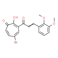 ChemSpider 2D Image | 5-Bromo-3-[3-(2,3-dimethoxyphenyl)acryloyl]-2-hydroxy-2,4,6-cycloheptatrien-1-one | C18H15BrO5