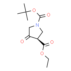 ChemSpider 2D Image | 3-Ethyl 1-(2-methyl-2-propanyl) (3R)-4-oxo-1,3-pyrrolidinedicarboxylate | C12H19NO5