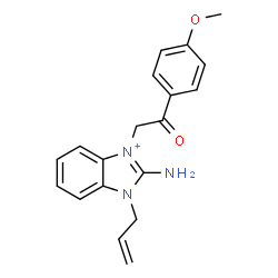 ChemSpider 2D Image | 1-Allyl-2-amino-3-[2-(4-methoxyphenyl)-2-oxoethyl]-1H-benzimidazol-3-ium | C19H20N3O2