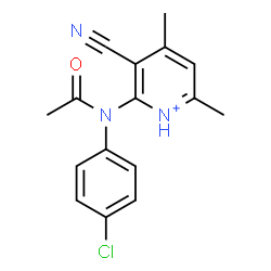 ChemSpider 2D Image | 2-[Acetyl(4-chlorophenyl)amino]-3-cyano-4,6-dimethylpyridinium | C16H15ClN3O