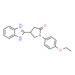 ChemSpider 2D Image | 2-[1-(4-Ethoxyphenyl)-5-oxo-3-pyrrolidinyl]-1H-3,1-benzimidazol-3-ium | C19H20N3O2