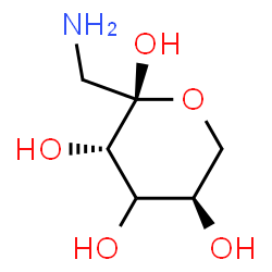 ChemSpider 2D Image | (4xi)-1-Amino-1-deoxy-alpha-D-threo-hex-2-ulopyranose | C6H13NO5