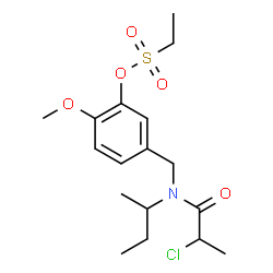 ChemSpider 2D Image | 5-{[sec-Butyl(2-chloropropanoyl)amino]methyl}-2-methoxyphenyl ethanesulfonate | C17H26ClNO5S