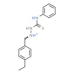 ChemSpider 2D Image | 1-(4-Ethylbenzylidene)-2-(phenylcarbamothioyl)hydrazinium | C16H18N3S