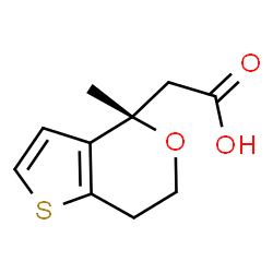 ChemSpider 2D Image | [(4S)-4-Methyl-6,7-dihydro-4H-thieno[3,2-c]pyran-4-yl]acetic acid | C10H12O3S
