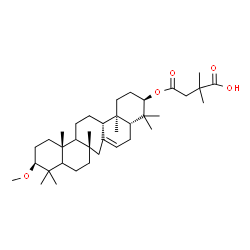 ChemSpider 2D Image | 4-{[(3R,4aR,7aS,11S,13aR,15aS,15bR)-11-Methoxy-4,4,7a,10,10,13a,15b-heptamethyl-2,3,4,4a,5,7,7a,8,9,9a,10,11,12,13,13a,13b,14,15,15a,15b-icosahydro-1H-naphtho[2',1':4,5]cyclohepta[1,2-a]naphthalen-3-y
l]oxy}-2,2-dimethyl-4-oxobutanoic acid | C37H60O5
