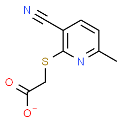 ChemSpider 2D Image | [(3-Cyano-6-methyl-2-pyridinyl)sulfanyl]acetate | C9H7N2O2S