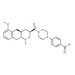 ChemSpider 2D Image | 4-(4-{[(3R,4aR,10aR)-6-Methoxy-1-methyl-1,2,3,4,4a,5,10,10a-octahydrobenzo[g]quinolin-3-yl]carbonyl}-1-piperazinyl)benzoate | C27H32N3O4