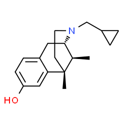 ChemSpider 2D Image | (1R,9S,13S)-10-(Cyclopropylmethyl)-1,13-dimethyl-10-azatricyclo[7.3.1.0~2,7~]trideca-2,4,6-trien-4-ol | C18H25NO