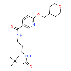 ChemSpider 2D Image | 2-Methyl-2-propanyl [3-({[6-(tetrahydro-2H-pyran-4-ylmethoxy)-3-pyridinyl]carbonyl}amino)propyl]carbamate | C20H31N3O5
