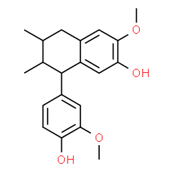 ChemSpider 2D Image | 8-(4-Hydroxy-3-methoxyphenyl)-3-methoxy-6,7-dimethyl-5,6,7,8-tetrahydro-2-naphthalenol | C20H24O4