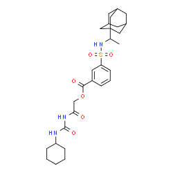 ChemSpider 2D Image | 2-[(Cyclohexylcarbamoyl)amino]-2-oxoethyl 3-{[1-(adamantan-1-yl)ethyl]sulfamoyl}benzoate | C28H39N3O6S