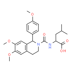 ChemSpider 2D Image | N-{[6,7-Dimethoxy-1-(4-methoxyphenyl)-3,4-dihydro-2(1H)-isoquinolinyl]carbonyl}leucine | C25H32N2O6