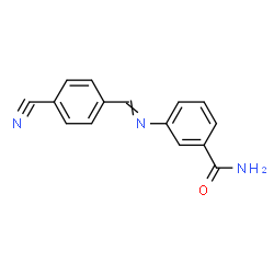 ChemSpider 2D Image | 3-[(4-cyanobenzylidene)amino]benzamide | C15H11N3O