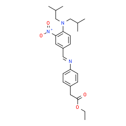 ChemSpider 2D Image | Ethyl (4-{(E)-[4-(diisobutylamino)-3-nitrobenzylidene]amino}phenyl)acetate | C25H33N3O4