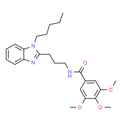 ChemSpider 2D Image | 3,4,5-Trimethoxy-N-[3-(1-pentyl-1H-benzimidazol-2-yl)propyl]benzamide | C25H33N3O4