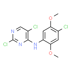 ChemSpider 2D Image | 2,5-Dichloro-N-(4-chloro-2,5-dimethoxyphenyl)-4-pyrimidinamine | C12H10Cl3N3O2