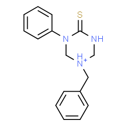 ChemSpider 2D Image | 1-Benzyl-3-phenyl-4-thioxo-1,3,5-triazinan-1-ium | C16H18N3S