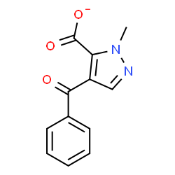 ChemSpider 2D Image | 4-Benzoyl-1-methyl-1H-pyrazole-5-carboxylate | C12H9N2O3